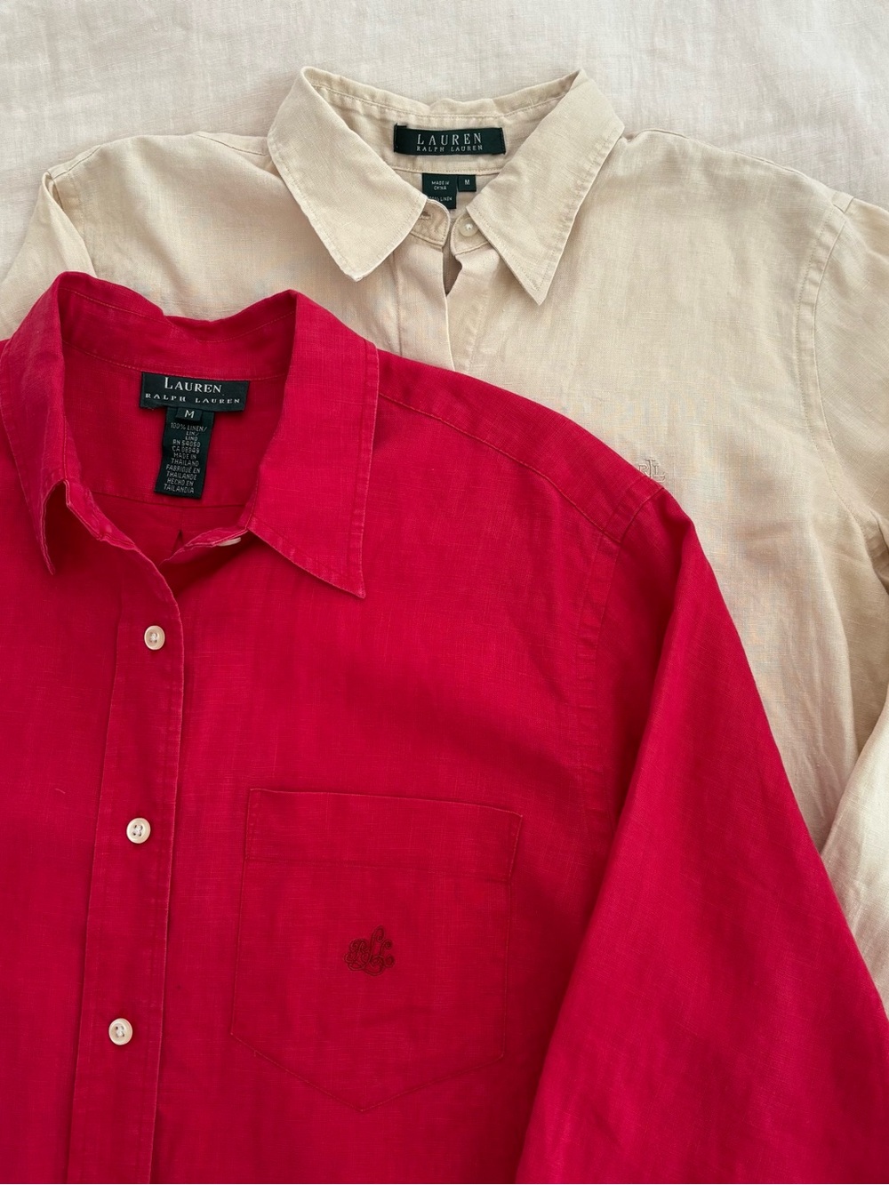 Lauren Ralph Lauren Linen Button Down Shirt Bundle Women’s Size Medium x2